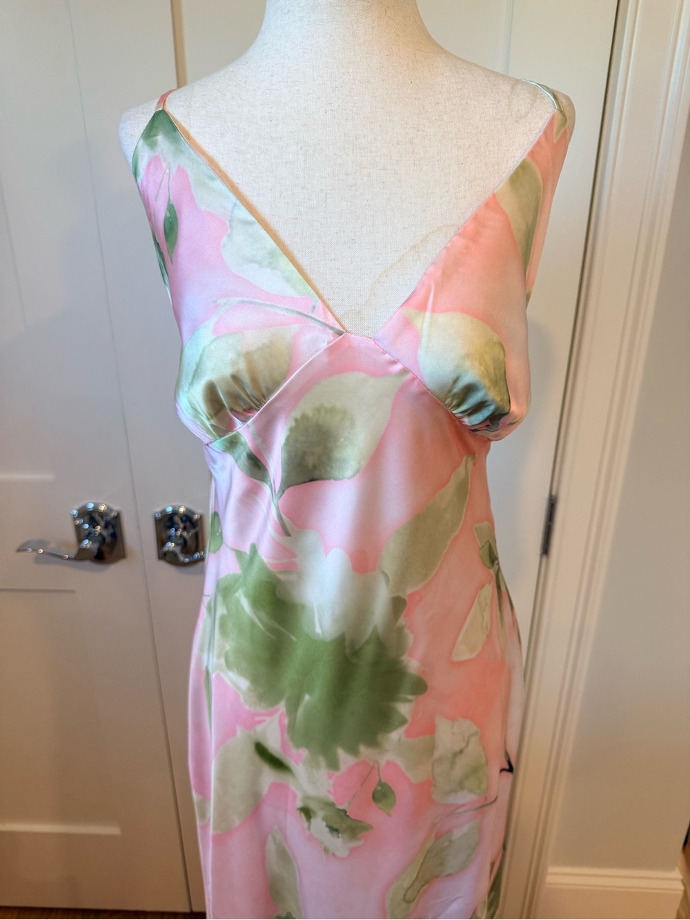 Abercrombie & Fitch Julia Pink and Green Floral Slip Maxi Dress - Picture 5 of 12